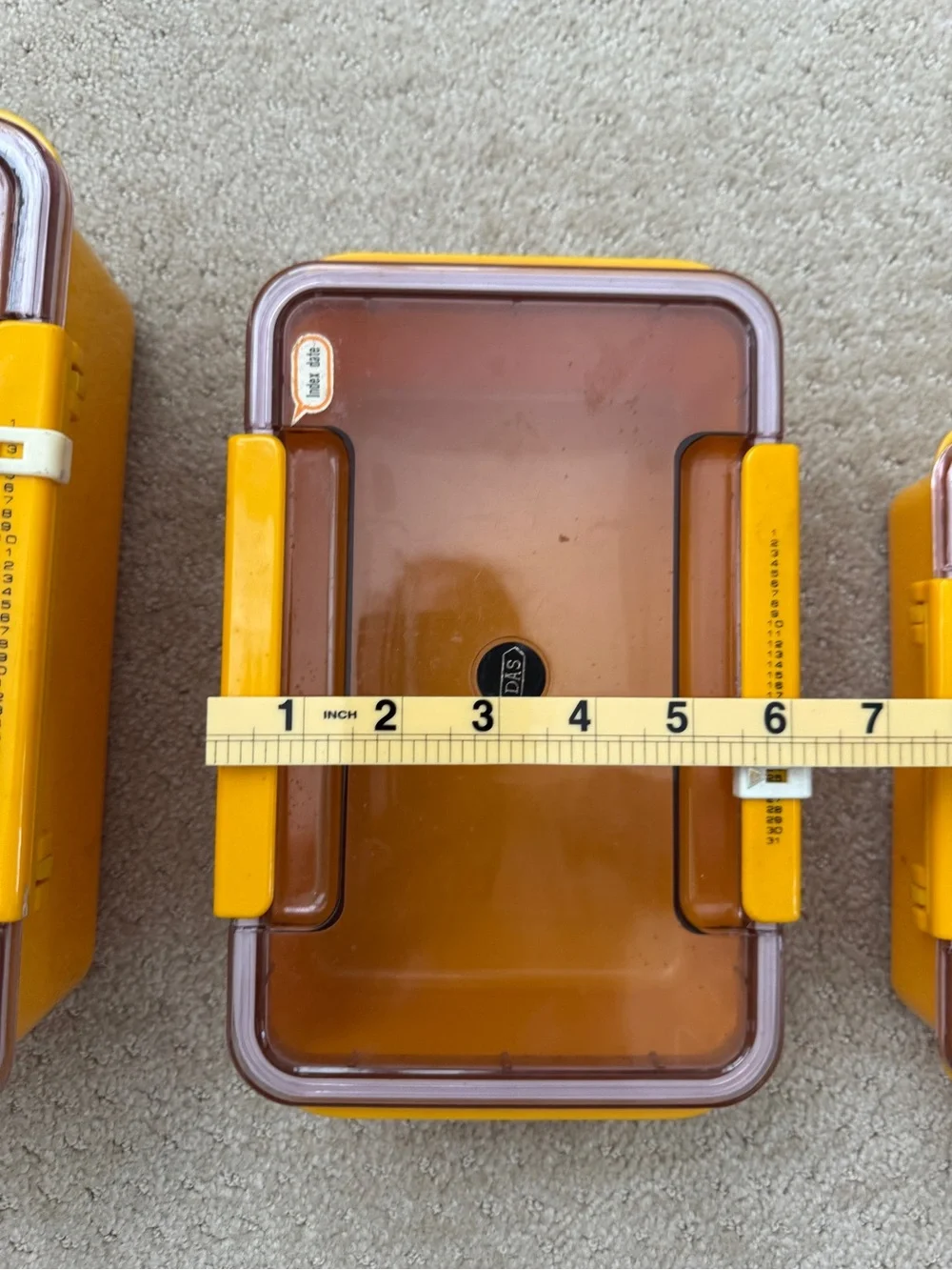 SHIN SAN Vtg Yellow Sealable Food Storage BENTO Box Containers 3 Sizes-3 in Set